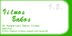 vilmos bakos business card